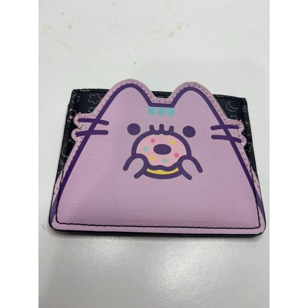 Loungefly x Pusheen the cat Donut credit card Wallet Used purple